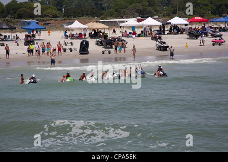 Jet Ski Racing Take Off Stock Photo