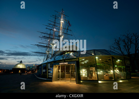 Newly renovated Cutty Sark tea clipper ship at Greenwich London UK Stock Photo