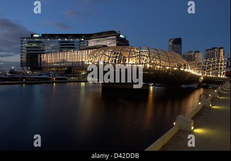 Melbourne, Australia, Webb Bridge on the Yarra River, the building behind the ANZ Bank Stock Photo