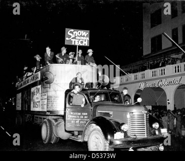 Kansas State University's Float in the Orange Bowl Festival Parade: Miami, Florida Stock Photo