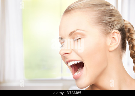 screaming woman Stock Photo