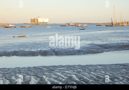 Cargo ship on the Thames Estuary Stock Photo