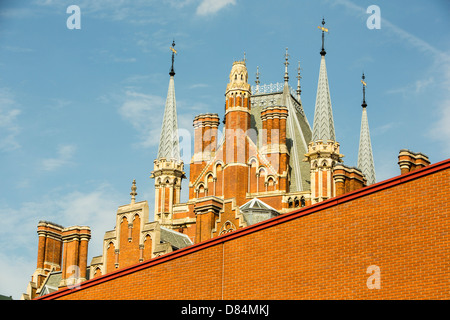 St Pancras Station and the British library, London, UK. Stock Photo