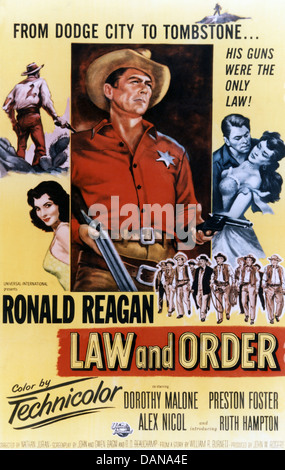 LAW AND ORDER (1953) RONALD REAGAN, NATHAN JURAN (DIR) LWOR 003 MOVIESTORE COLLECTION LTD Stock Photo