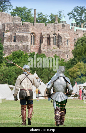 The 'Berkeley Skirmish' medieval reinactments at Berkeley Castle near Gloucester where the 500th anniversary of the battle of Fl Stock Photo