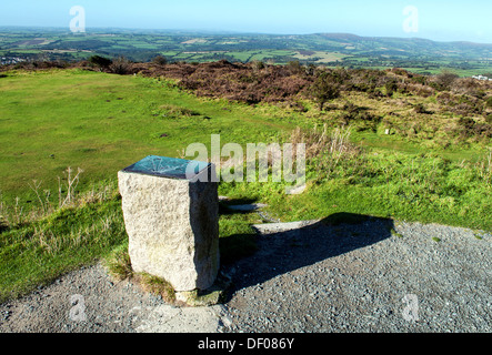 The OS point at Kit Hill near Callington in Cornwall, UK Stock Photo