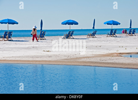 Beach on West Ship Island of Gulf Islands National Seashore in Gulf of Mexico. Stock Photo