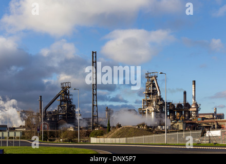 Port Talbot, Wales, UK - 20 November 2013: Blast furnaces at the steelworks Port Talbot, West Glamorgan, Wales Stock Photo