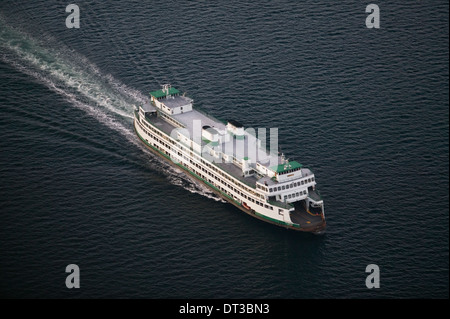 Ferry crossing Puget Sound to Bainbridge Island, Washington. Stock Photo