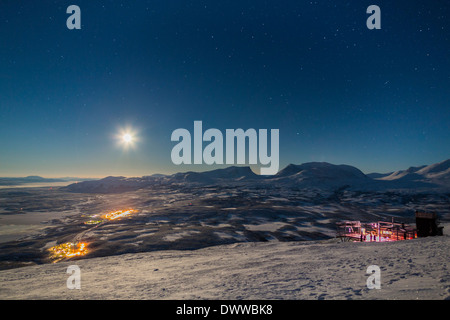 The Abisko Sky Station, Abisko, Lapland, Sweden. Cold temperatures as low as -47 celsius. Stock Photo