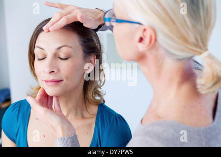 Dermatology symptomatology, woman Stock Photo