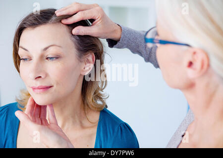 Dermatology symptomatology, woman Stock Photo