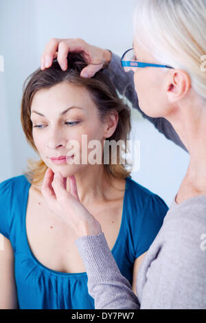 Dermatology symptomatology, woman Stock Photo