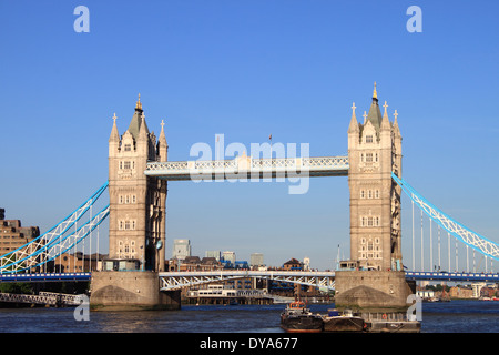 Landscape view the Tower Bridge in London, UK Stock Photo