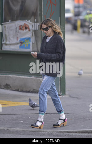 Sarah Jessica Parker heads on a school run with her kids in the West Village  Featuring: Sarah Jessica Parker Where: New York , Stock Photo