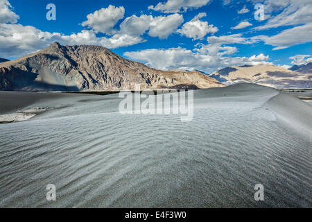 Sand dunes in Himalayas. Hunder, Nubra valley, Ladakh, India Stock Photo