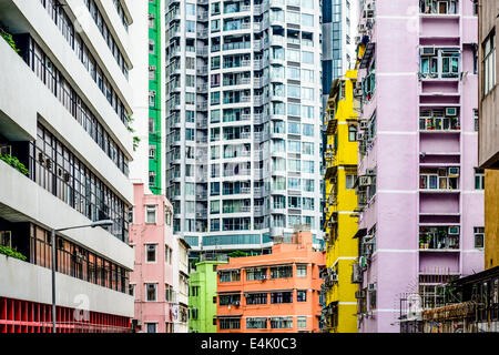 Abstract Buildings in Hong Kong, China. Stock Photo