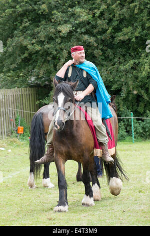 Roman re-enactment group Romanhorum recreate what it was like as a horseback soldier in Roman times. Stock Photo