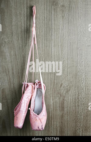 old pink ballet shoes Stock Photo