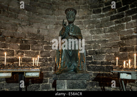 St Peter statue in St Peters medieval church, Porto Venere, Italy Stock Photo