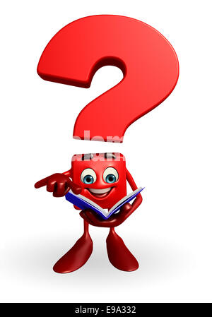 Cartoon Character of Question Mark Book Stock Photo