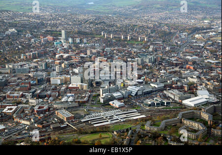 panoramic aerial view of the Sheffield city skyline Stock Photo