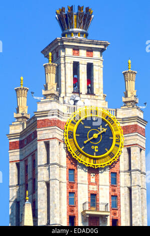 Watches The building of Lomonosov Moscow State University Stock Photo