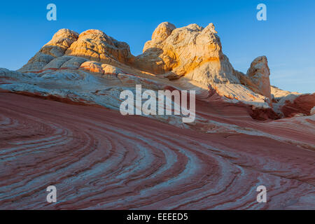 Rock formations in the White Pocket which is part of the Vermilion Cliffs National Monument. Stock Photo