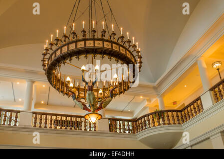 Lobby, Fairmont Chateau Lake Louise, Lake Louise, Banff National Park, Alberta, Canada Stock Photo