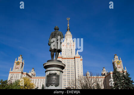 Main building of Moscow State University, Moscow, Russia Stock Photo