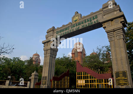 A view of the main gate of Madras University in Chennai,Tamil Nadu,India Stock Photo