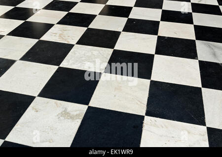 Tiled Floor at Badi Charur Chowk Courtyard, City Palace, Udaipur, Rajasthan, India Stock Photo