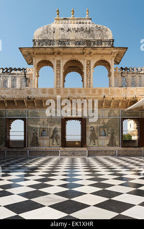 Badi Charur Chowk Courtyard, City Palace, Udaipur, Rajasthan, India Stock Photo