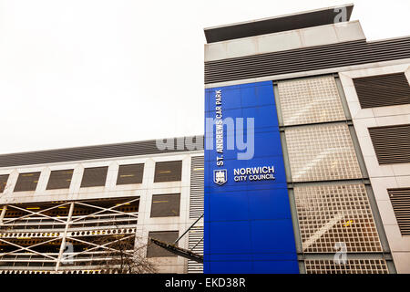 St Andrews car park Norwich multistory parking carpark building exterior facade Norfolk UK England Stock Photo