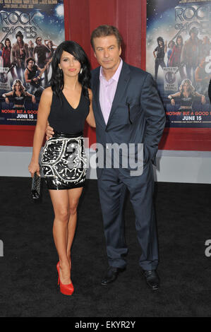 LOS ANGELES, CA - JUNE 9, 2012: Alec Baldwin & date at the world premiere of his new movie 'Rock of Ages' at Grauman's Chinese Theatre, Hollywood. June 9, 2012 Los Angeles, CA Stock Photo