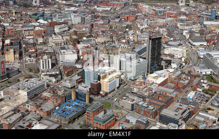 aerial view of Sheffield city centre, South Yorkshire, UK Stock Photo