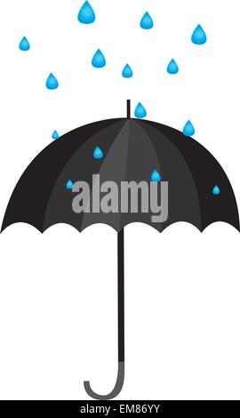 umbrella and water drops Stock Vector