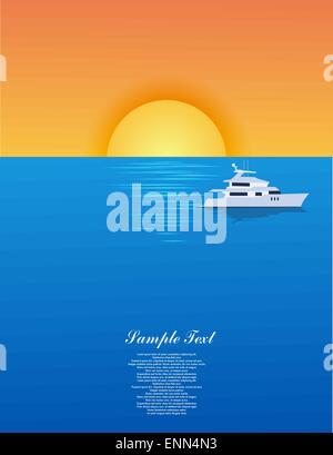 Yacht on sea Stock Vector