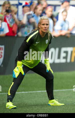 May 30, 2015: USA Women's National Team goalkeeper Ashlyn Harris (18) looks on during the United States Womens vs. Korea Republic- International Friendly at Redbull Arena in Harrison, NJ. The US Women's National Team played The Korea Republic to a 0-0 draw. (Mandatory Credit: Kostas Lymperopoulos/Cal Sport Media Stock Photo