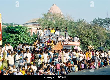 Crowd, Presidency College, Beach Road, Madras, Chennai, Tamil Nadu, India, Asia Stock Photo