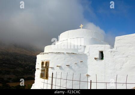 The monastery of Agios Theologos on the island of Amorgos in Greece Stock Photo