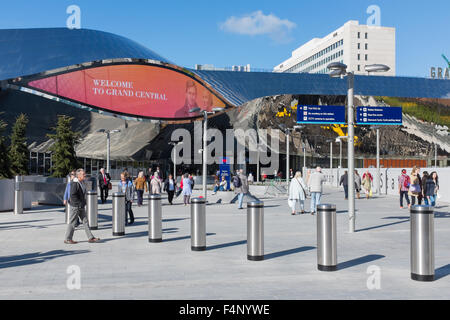 Pedestrian entrance to Birmingham New Street Station at Grand Central Stock Photo