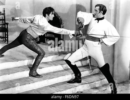 RELEASED: Nov 01, 1940 - Original Film Title: The Mark of Zorro. PICTURED: BASIL RATHONE, TYRONE POWER. Stock Photo