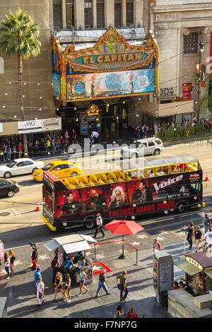 View on the walk of fame from above, Hollywood Stock Photo