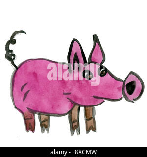 Pig isolated on a white background Stock Photo