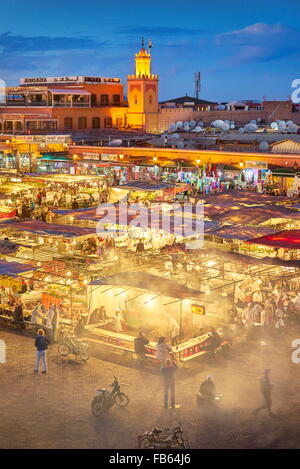 Marrakech Medina - Jemaa el Fna Square in the night, Morocco, Africa Stock Photo