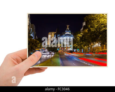 Madrid Spain photography in hand Stock Photo