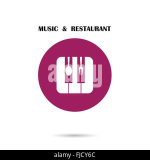 Creative Music and Restaurant icon abstract logo design vector template. Corporate business creative logotype symbol.Vector illu Stock Vector