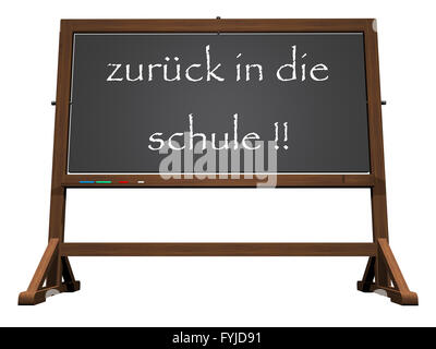 School blackboard german back to school - 3D render Stock Photo