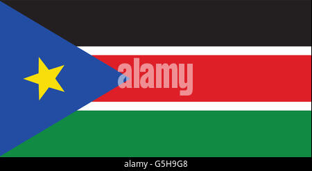 National Flag of South Sudan. Stock Photo